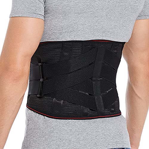 Back Brace Support for Women & Men, Lower Back Pain Relief Belt for Lifting, Back Pain, Scoliosis, Herniated Disc, Sciatica Adjustable Support Back Belt (Black, XX-Large)