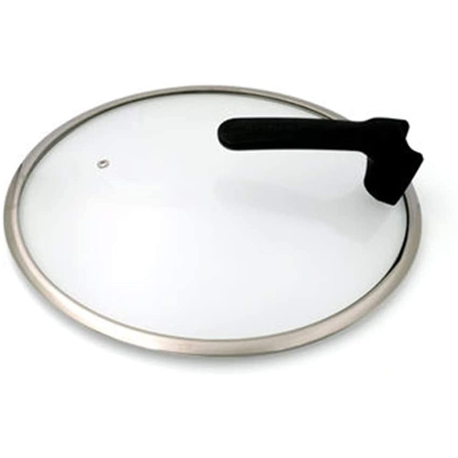 Pfannendeckel-Ersatzdeckel aus gehärtetem Glas, multifunktionaler Koch-Wok-Edelstahl-Pfannendeckel zum Braten von Wok-Topfen (24 cm)