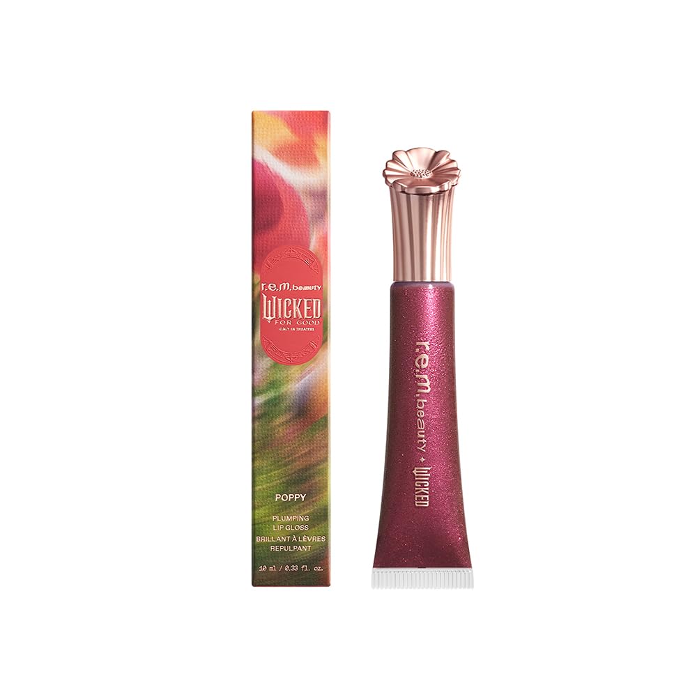 r e m beauty Wicked For Good Poppy Plumping Lip Gloss Instant Plumping Effect for Hydrated Softer and