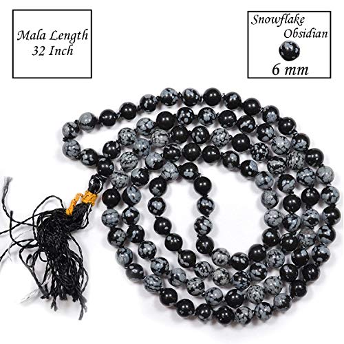 Image of Reiki Crystal Products Natural Reiki Feng-Shui Mala Necklace 6 mm Crystal Stone 108 Bead Jaap Mala for Men and Women