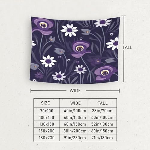 Tapisserie murale fleur 3D PRIMONLEX grand format 180x230 cm pour décoration de chambre