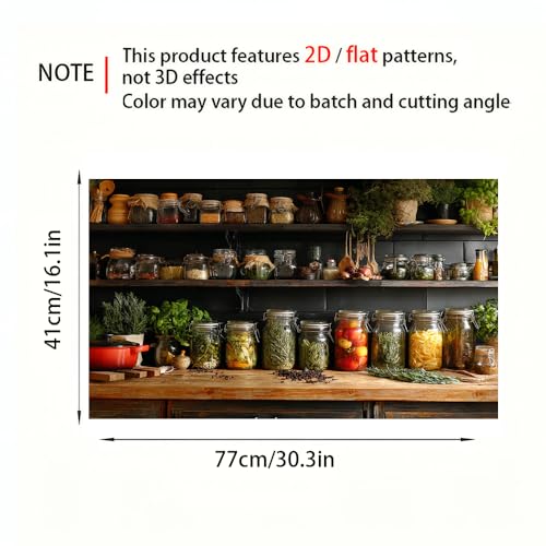 Image of Rustic Herb Spice Shelf Backsplash Peel and Stick, 30x16 in