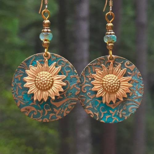 Boho Teardrop Earrings, Handmade Copper Bohemian Earrings, Dangle Antique Ethnic Jewelry for Women2
