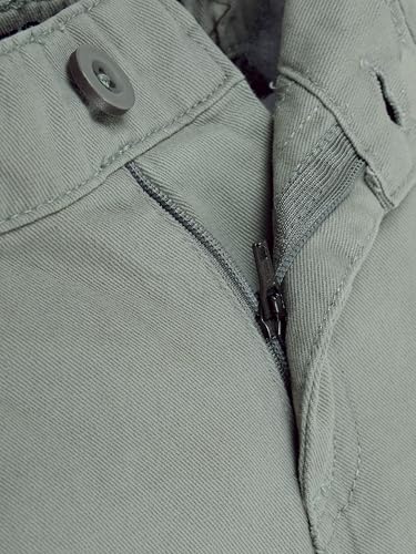 Image of KiddoPanti Boys 100% Cotton Twill Chinos Pant | Comfortable Regular Fit | 2 Side Pocket, 2 Back Pocket | Ankle Length | Back Elasticated Waistband with Button Zip Open Fly