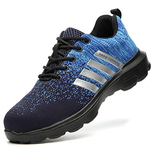 TimGoss Zapatos de Seguridad Hombre Zapatillas de Trabajo con Punta de Acero Ligera...