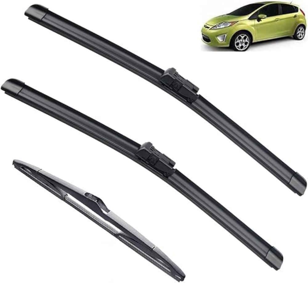 NYSLDSCO Premium Exact Fit Windscreen Wiper Blades for Ford Fiesta 7 2008-2016 2015 Durable Natural Rubber Easy Fit for a Quiet and Streak Free Wipe