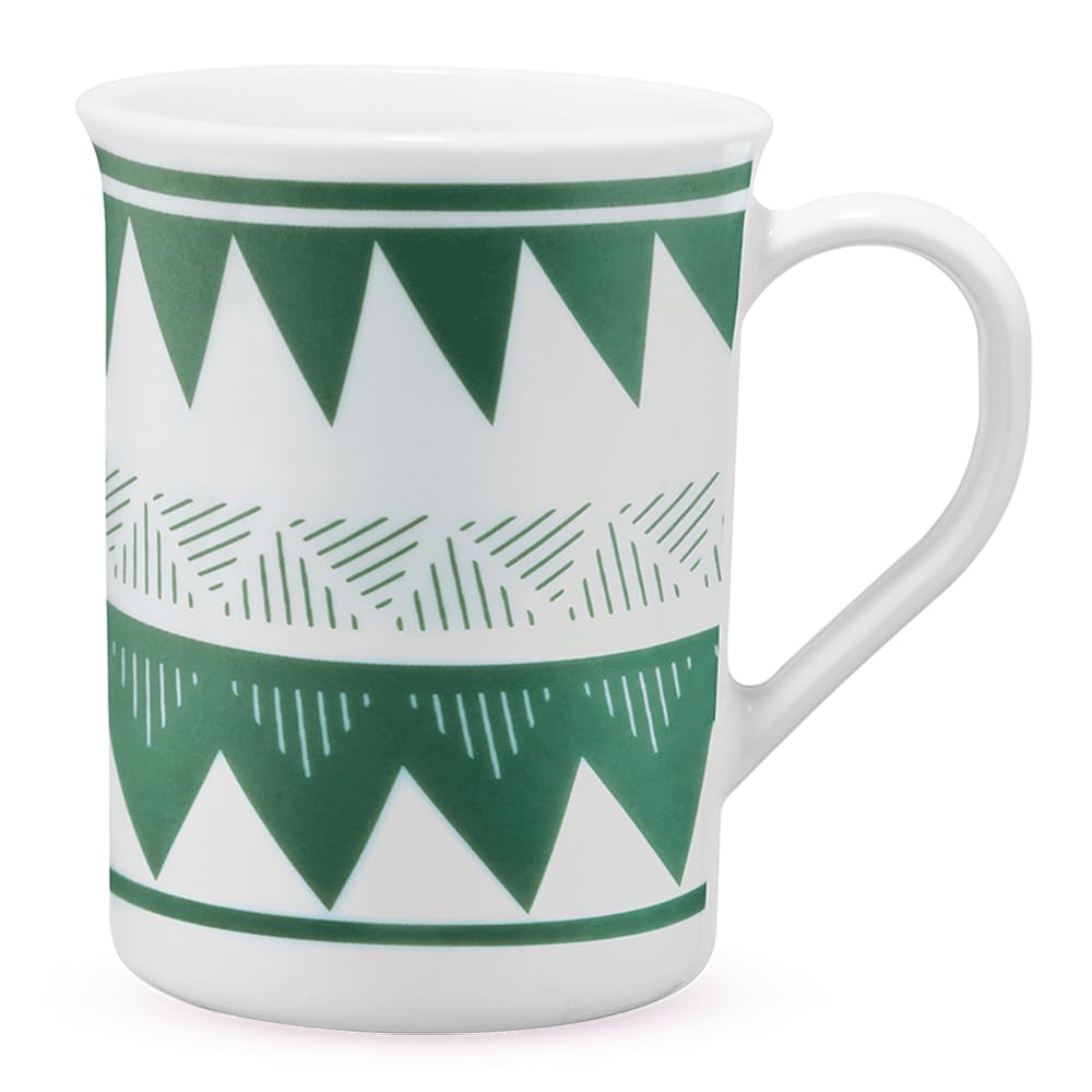 Larah by BOROSIL Tri Wave Opalware Mug | Set of 1 Pcs Tea/Coffee Mugs, 350 ml Each | Microwave & Dishwasher Safe, Bone-Ash Free | Crockery Set Ideal for Daily Use & Gifting | White