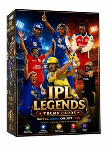Image of Aamango IPL Legends Trump Cards - 60+ Premium Collectible Cricket Cards | IPL Icons & Champions | Compare Player Stats | Family Card Game | Cricket Gifts for Fans & Collectors | Ages 13+