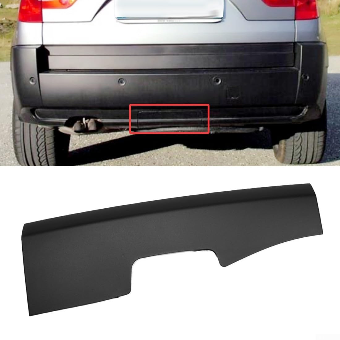 Cache d'attelage de remorque arrière 51123400949 en plastique de remplacement direct pour BMW X3 E83 2003-2010 Non-M Sport Pre-LCI Modèles Noir
