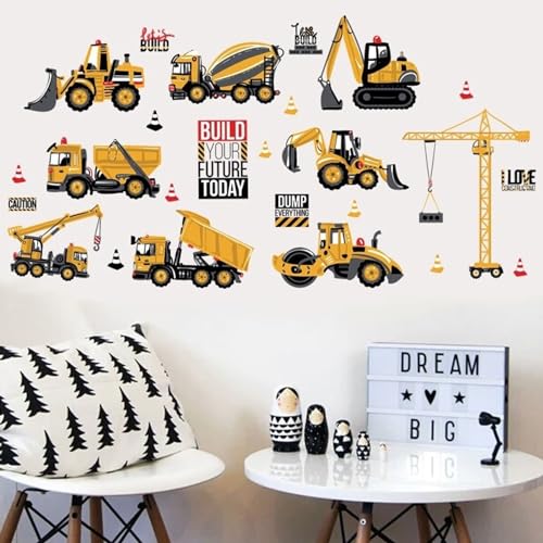 Vinilo Decorativo Camión Excavadora para Niños miniatura 3