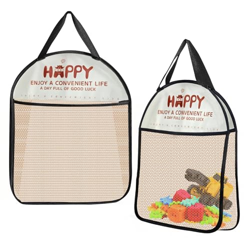 Guarda Peluches, Almacenaje Organizador Peluches Juguetes Infantil, 2 Unidades Bolsa de Doble Capa para Guardar Juguetes Diseño Hueco Fácil de Filtrar el Agua