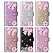 XYX Wallet Case for Samsung Galaxy S25 5G 6.2 inch, Glitter Pink Bow Diamond Luxury Flip Card Slot Phone Protection Cover Girl Women, Pink