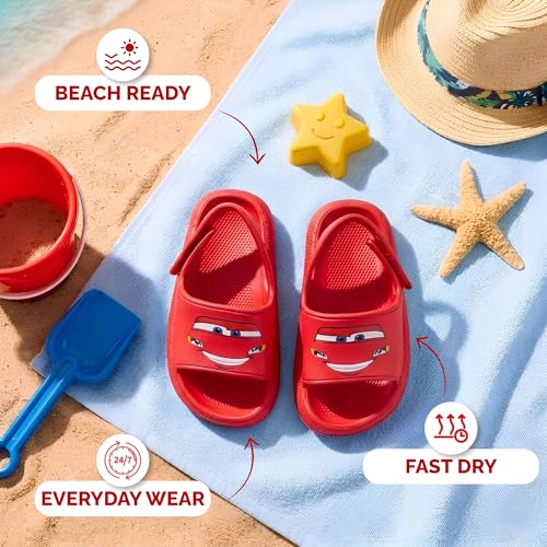 Image of Josmo Kids Slides Open Toe Sandal SpiderMan Paw Patrol Cars Frozen Lilo Stitch Minnie Mouser Sandals Slide SlipOn For Boy Girl Sizes 5-10 Toddle