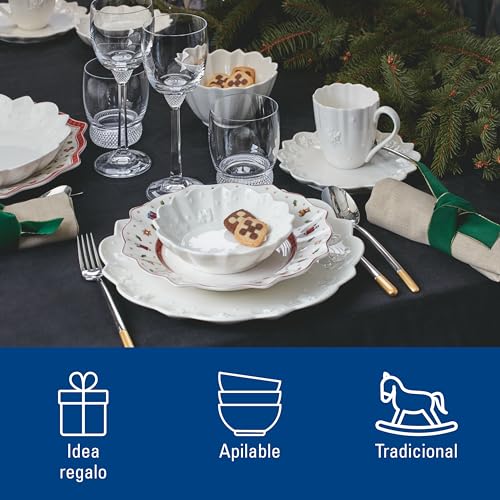 Villeroy & Boch – Toy's Delight Royal Classic Frühstücks-Set 6 teilig Weiß, Spülmaschinenfest, Mikrowellensicher, Frühstücksset Toys Für 2 Personen, Weihnachtsgeschirr Toys, Premium Porcelain