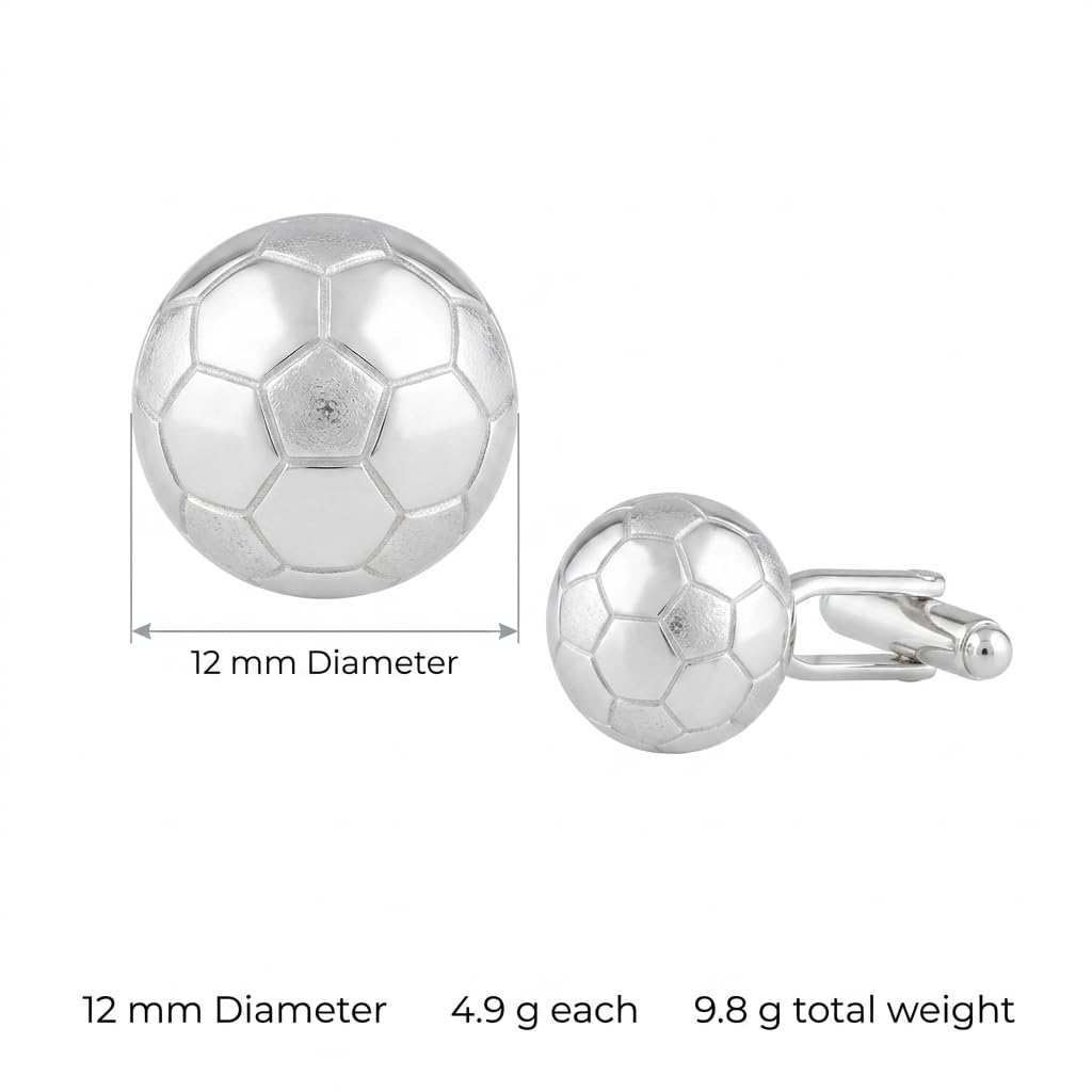 Manschettenknöpfe Sterling Silber Fußball-Design – Herren-Geschenk