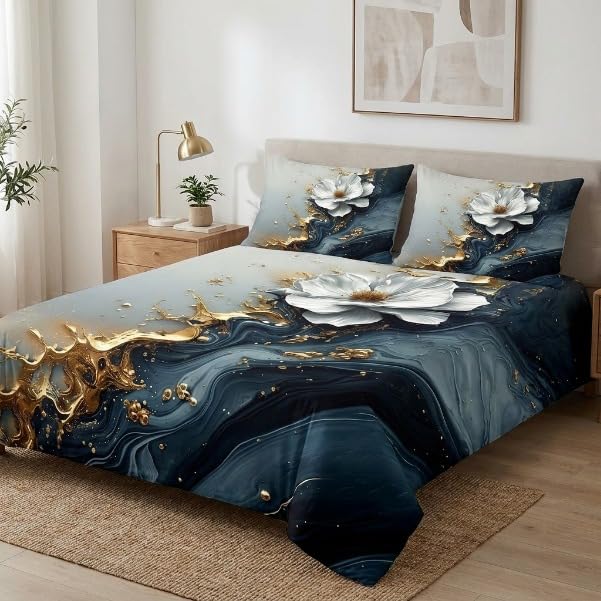 7D Digital Printed Premium Double Bedsheet King Size with 2 Pillow Covers | Ultra Soft Glace Cotton Feel Bed Sheet | Fade-Resistant & Wrinkle-Free Bedsheet, 90 x 100 Inches, Design3-image-29