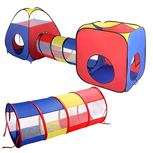 Kids Play Tent tunel Pop Up Tent 4 in 1 Tent Speelhuis Crawl Tunnel Ball Pit Indoor Outdoor Speeltuin met Rits Opbergtas Case voor Jongens Meisjes Baby's Peuters Kinderen Geschenken Tent kinderen tipi tenten - Afbeelding 3