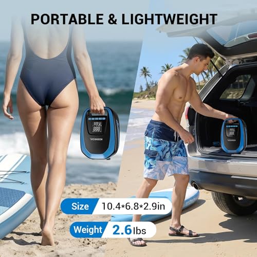 Image of Paddle Board Electric Pump, High Pressure SUP Pump with Inflation & Deflation, Auto-Off, Portable Air Pump for Inflatables and Kayaks