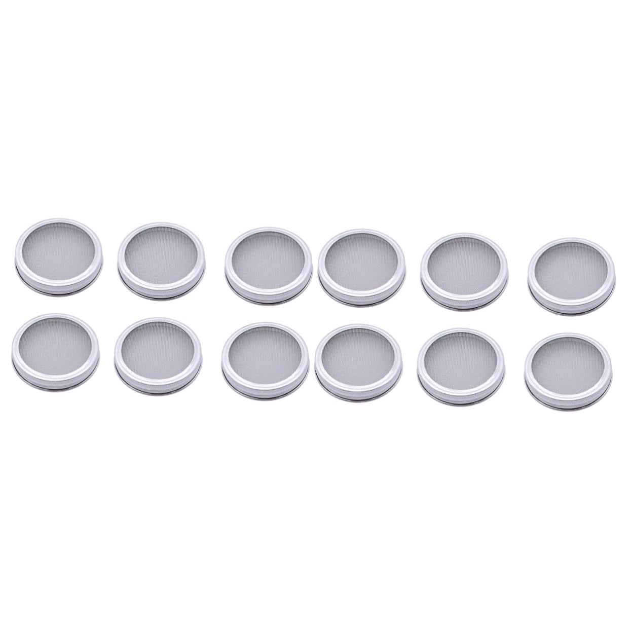 Generic12 Pcs Germinator Jar Lid Growing Strainer Lids Sprouting Kit Lid Sprouting Screen Mason Jar Strainer Lid Grow Bean Sprouts Sprouting Jar Lids Glass Bee Mother Stainless Steel Mesh