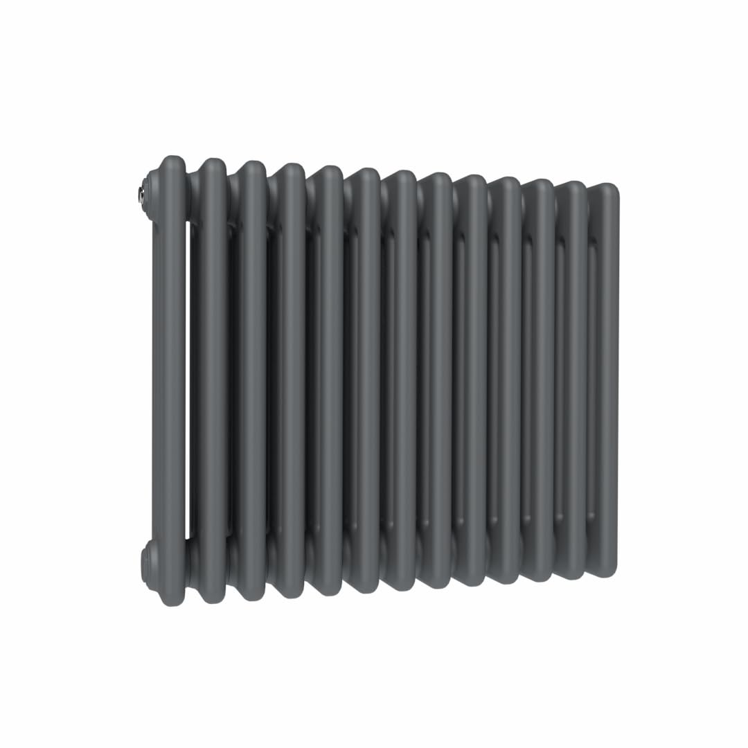 Lux Heat Anthracite Grey Horizontal 4 Column Traditional Radiator 500mm (H) x 605mm (W)