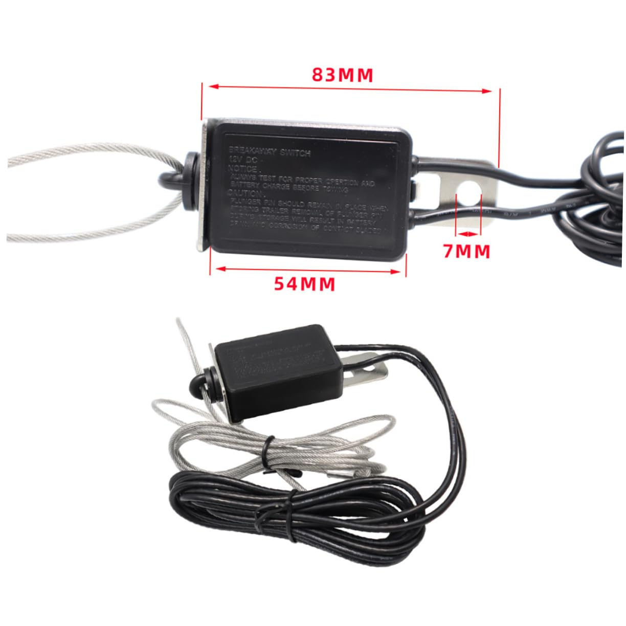 HOLIDYOYO Trailer Breakaway Cable Electric Brake Wire Kit for Rv High-Temperature Abs Shell Easy Installation