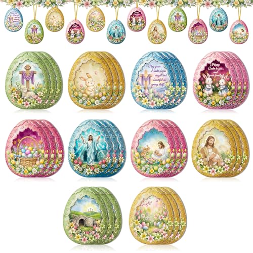 D4DREAM 30Pcs Acrylic Easter Ornaments for Tree Decorations 2D