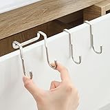2pcs Metal S-Hooks, No-Drill Stainless Steel Multi-Purpose Hanging Hooks for Bedroom,Kitchen, Bathroom