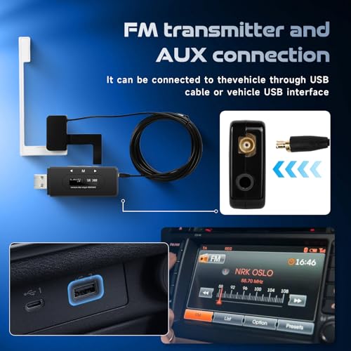 Dongle USB 2.0 módulo DAB radio universal Hodozzy con transmisor FM integrado 5