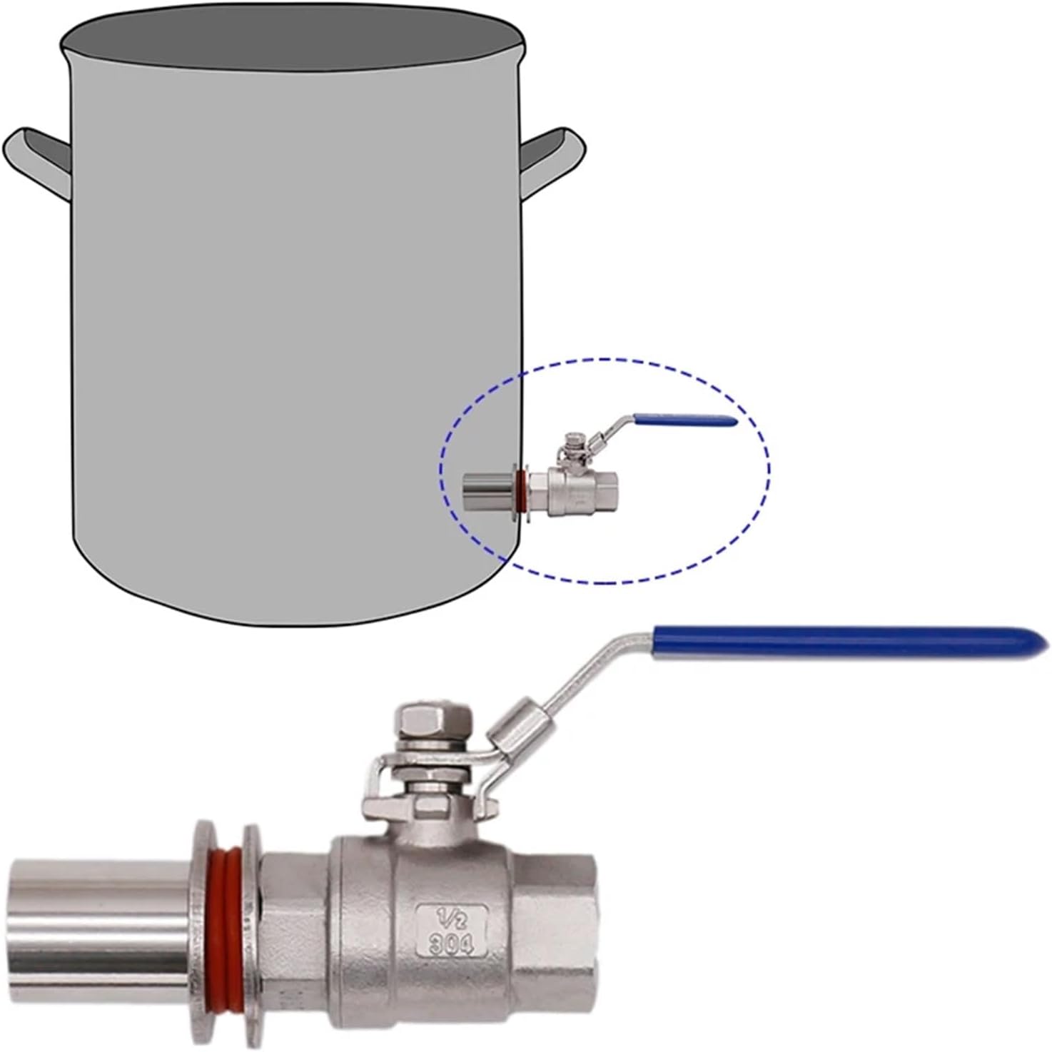 Home & Brewing Homebrew Beer Brew Kettle Weldless Ball Valve Kit 304 Stainless Steel 1/2 Full Port Brewer Hardware Brewing Accessories