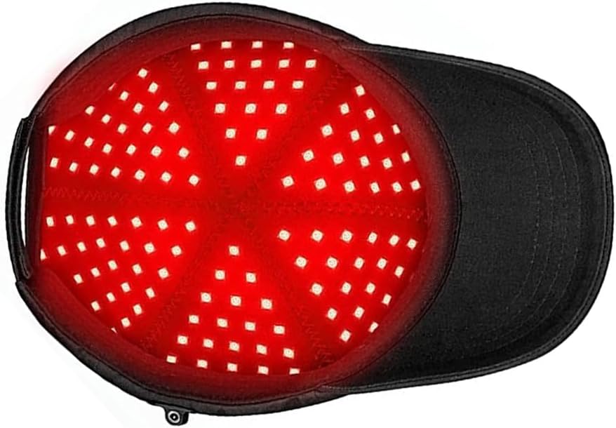 Hair Growth System Red Light Therapy Hair Loss Treatment Hair Care Cap, for Thinning Hair,Black,One Size