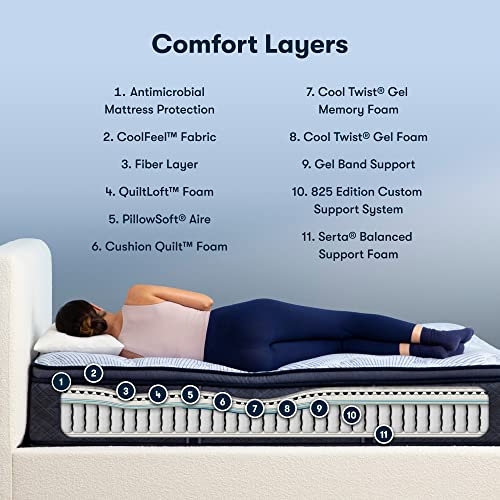 Serta Perfect Sleeper 14.5 King Mattress - Plush Pillow Top with Cooling Gel Memory Foam and Pocket Innersprings, CertiPUR-US Certified - Nurture Night