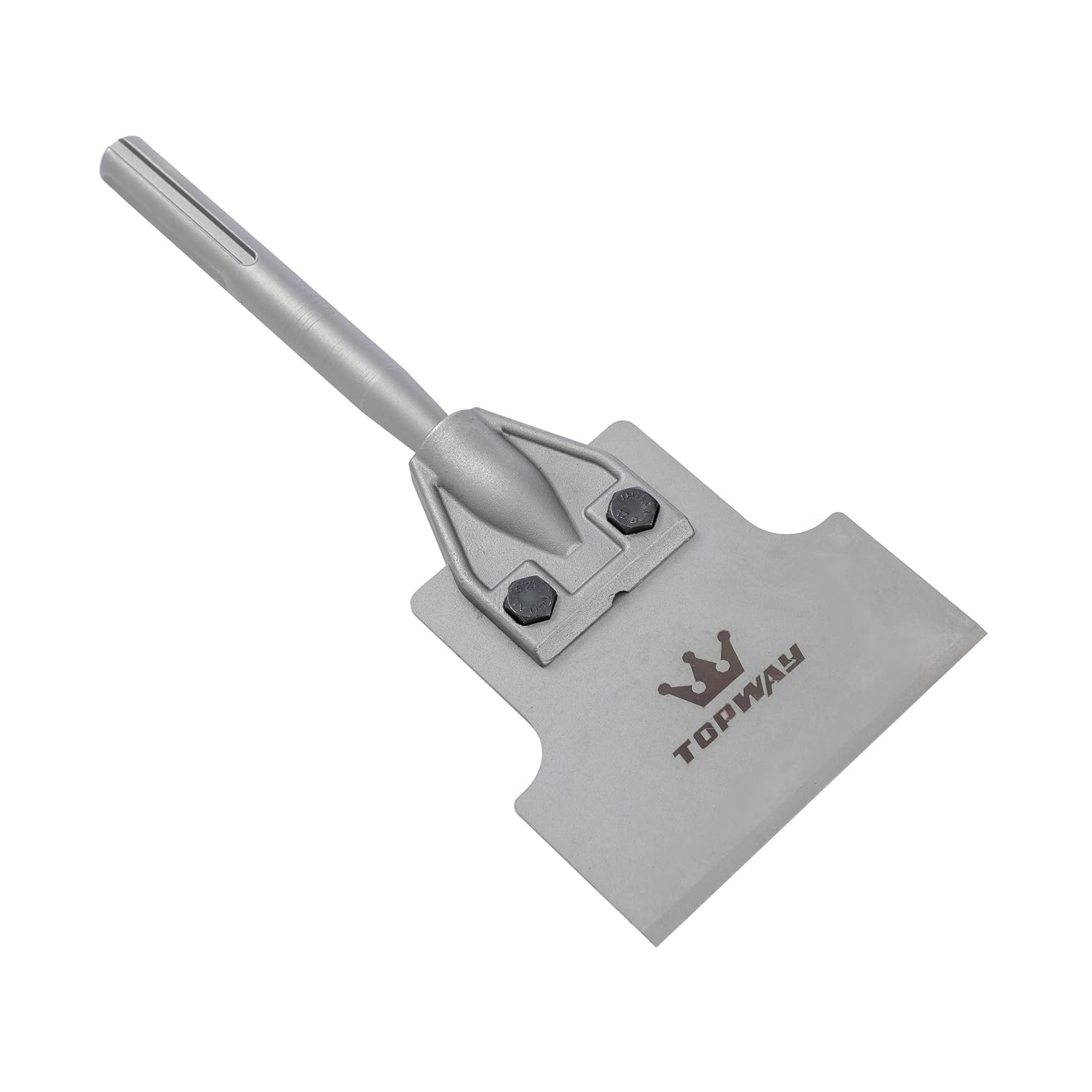 TOPWAY Set di SDS Plus/Max Scalpello per Piastrelle 4 Pollici + 5 Pollici Raschietto per Pavimenti, Scalpello a Spatola per Rimozione di Piastrelle, Tappeti, Linoleum 121118