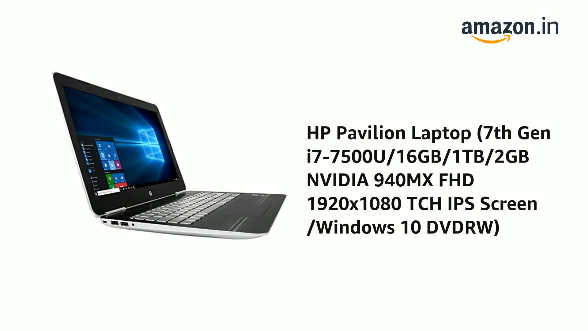 HP Pavilion Laptop 7th Gen i7-7500U 16GB 1TB 2GB NVIDIA