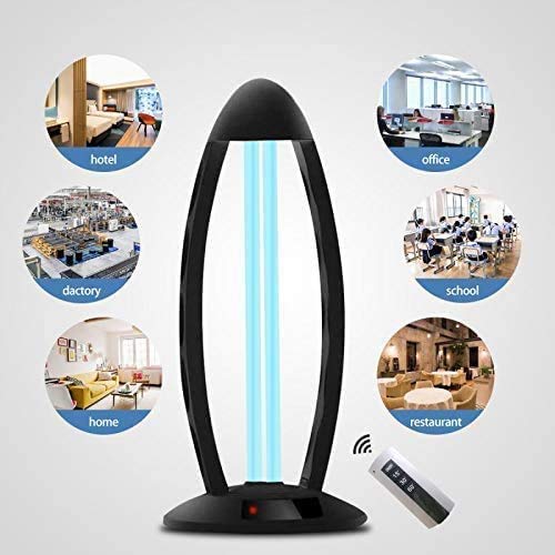 BOBOTATA Ultraviolet Germicidal Lamp UV Disinfection Light Mobile Quartz Tube 360 ° UV-C Cleaner Household Lamp 38W
