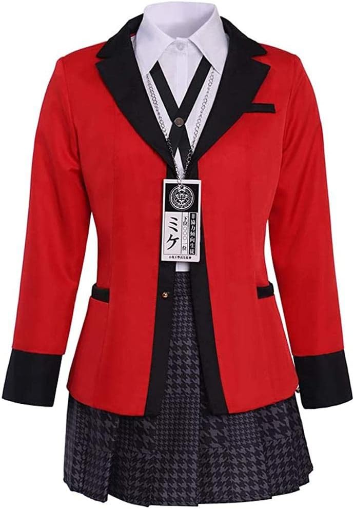 COUCOU AgeAnime Cosplay Costume Suit for Adult Women's School JK Uniform Pleated Skirt Red