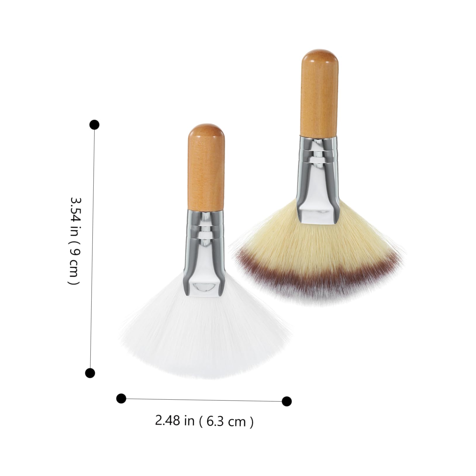 WOONEKY Elegant Makeup Brush Kit 2 Pcs Large for Blush Highlighting Comfortable Grip for Women