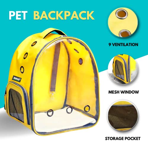 Risan-Pet-Transparent-Cat-Small-Dog-Puppy-Kitty-Shihtzu-Carriers-for-Breathable-Airline-Travel-Approved-Air-Ventilation-Backpack-Size-17--13--11-inch-Yellow
