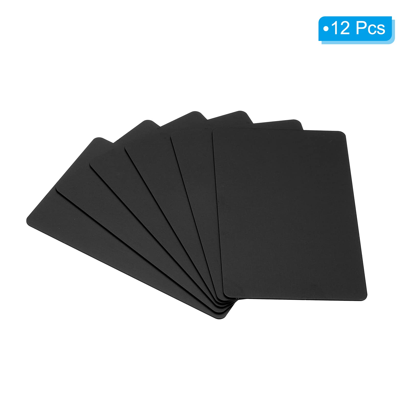 PATIKIL 0.8mm Metal Business Cards, 12 Pack Blank Name Card Laser Engraving Anodized Aluminum for DIY Gift Cards Black - Image 3