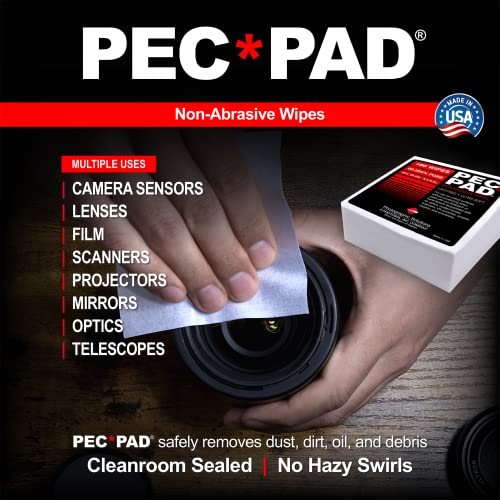 Image of PEC-PAD Lint Free Wipes 4 inchx4 inch Non-Abrasive Ultra Soft Cloth for Cleaning Sensitive Surfaces like Camera, Lens, Filters, Film, Scanners, Telescopes, Microscopes, Binoculars. (100 Sheets Per /Pkg) 2-Pack