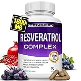 Resveratrol Supplement 1800 mg Antioxidant Complex - Highly Potent Natural Trans-Resveratrol Pills for Healthy Aging, Overall Health Support, Immune System, Brain Function, for Men Women, 90 Capsules