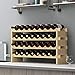 sogesfurniture Botellero de Madera para 32 Botellas de Vino con 4 Niveles, Soporte para Botellero Estante de Vino para Estantería de Presentación de Cocina y Barra, BHEU-BY-WS4832M