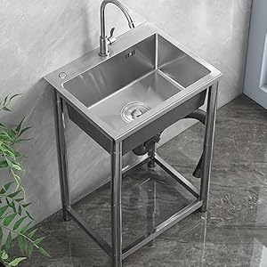 Llpeijie026 Edelstahl Freistehendes Gewerbe-Spülbecken 1 Becken