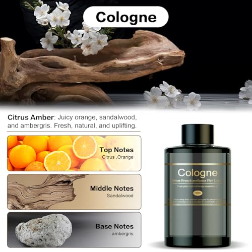 Image of Car Air Freshener Refill for Men & Women 6.09 FL OZ /180ML-9 Month Cologne Scent Essential Oil Perfume, Essential Oil Made of Natural Plant Extracts, Compatible with Car Diffusers for Home /Office