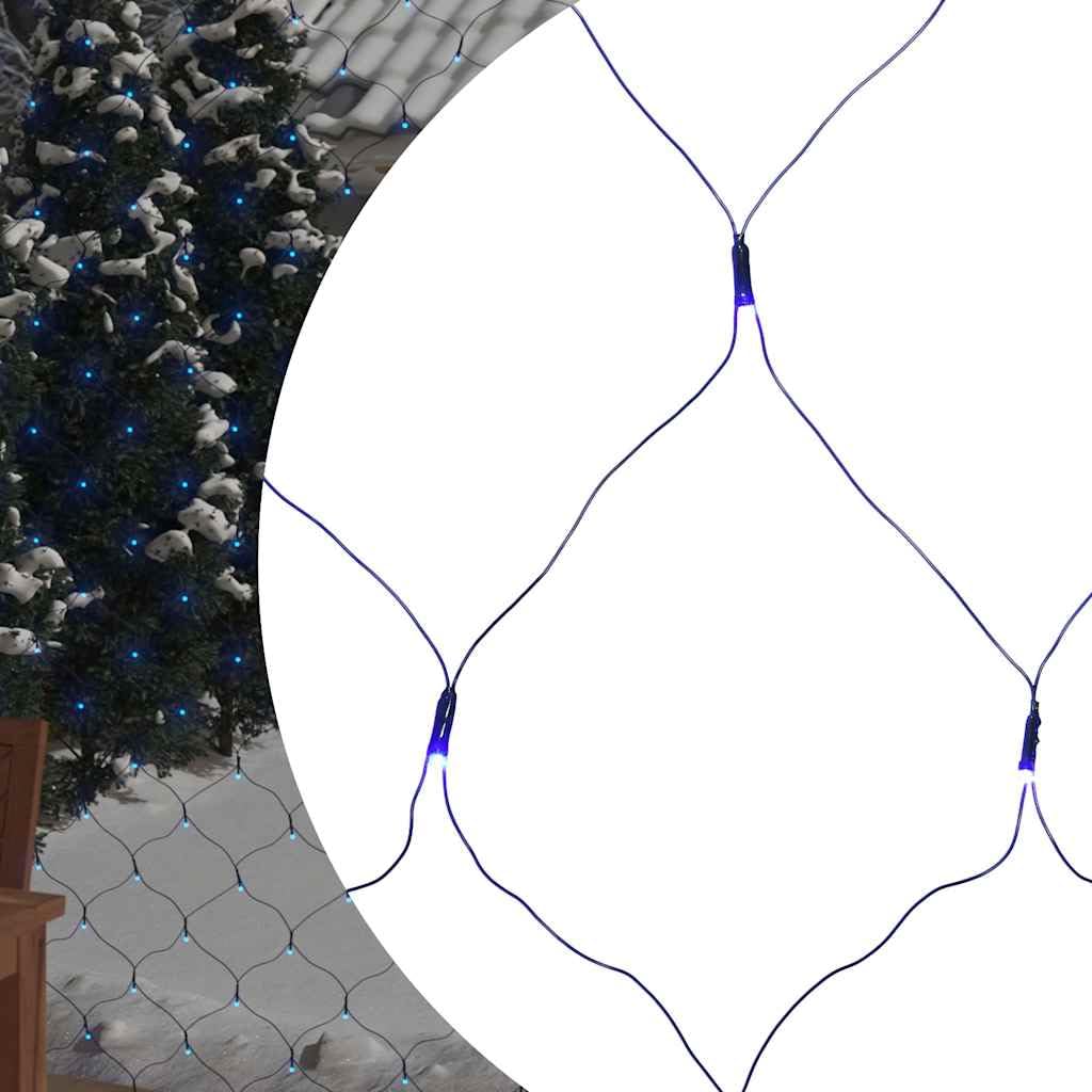 Red de luces de Navidad azul 4 x 4 m con 544 LED para interior y exterior, regulable, temporizador, resistente al agua, 8 efectos, jardín, balcón, terraza, decoración navideña, fiesta, boda