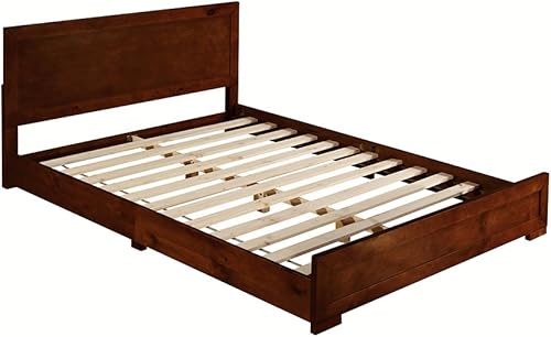 Camden Isle Base de cama de plataforma Oxford, cama moderna de perfil bajo con sistema de soporte de listones completos, no necesita somier, fácil