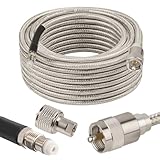 MOOKEERF CB Coax Cable 35ft,Low Loss RG8X Stranded Core CB Antenna Cable with PL-259 and FME/PL259 Male Connector - 35 Foot