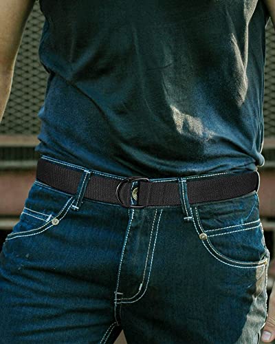 Canvas Web Belt for Men Women, Casual Double D Ring Belt 1 1/2" Wide2
