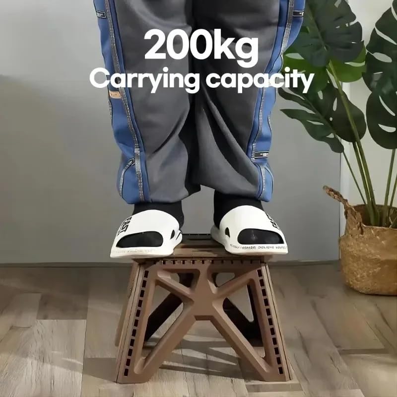 FAVHOME Folding Stool for Adults & Kids | Anti-Slip, Portable Stool | Opens with One Flip | Safe for Kitchen, Bathroom, Bedroom | Compact & Lightweight Folding Chair for Home, Travel & Outdoor Use - Image 4 thumbnail