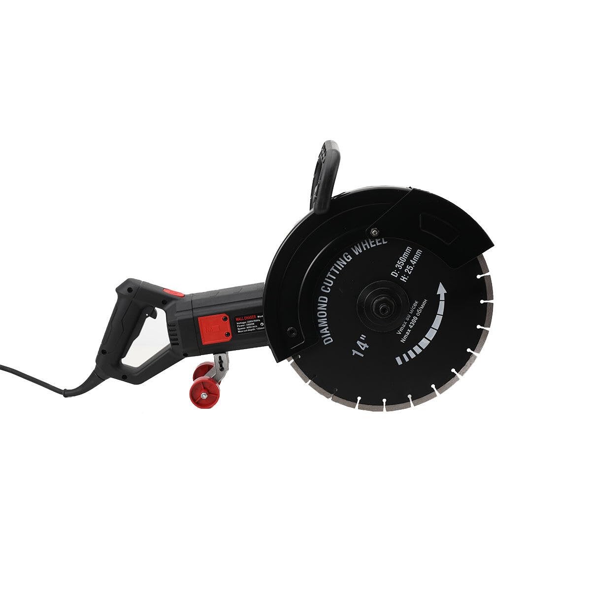 Rainureuse électrique 3200 W - 4000 tr/min - Découpe du béton - Rainureuse à sec - Coupe-mur - Avec lame de scie de 350 mm - Pour maçonnerie
