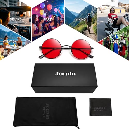 Image of Joopin Small Round Sunglasses Hippie Circle Sun Glasses UV400 Protection